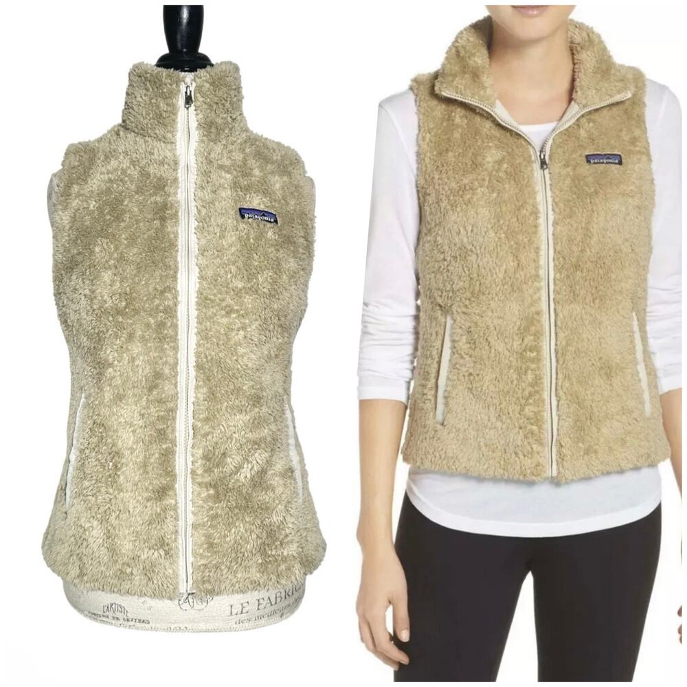 Patagonia | Women | Los Gatos El Cap Khaki Outdoor  Sherpa Fleece Vest | Medium
